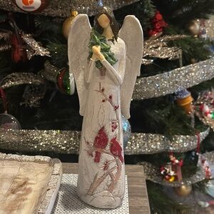 EUC Giftcraft Sparkly Cardinal Christmas Angel